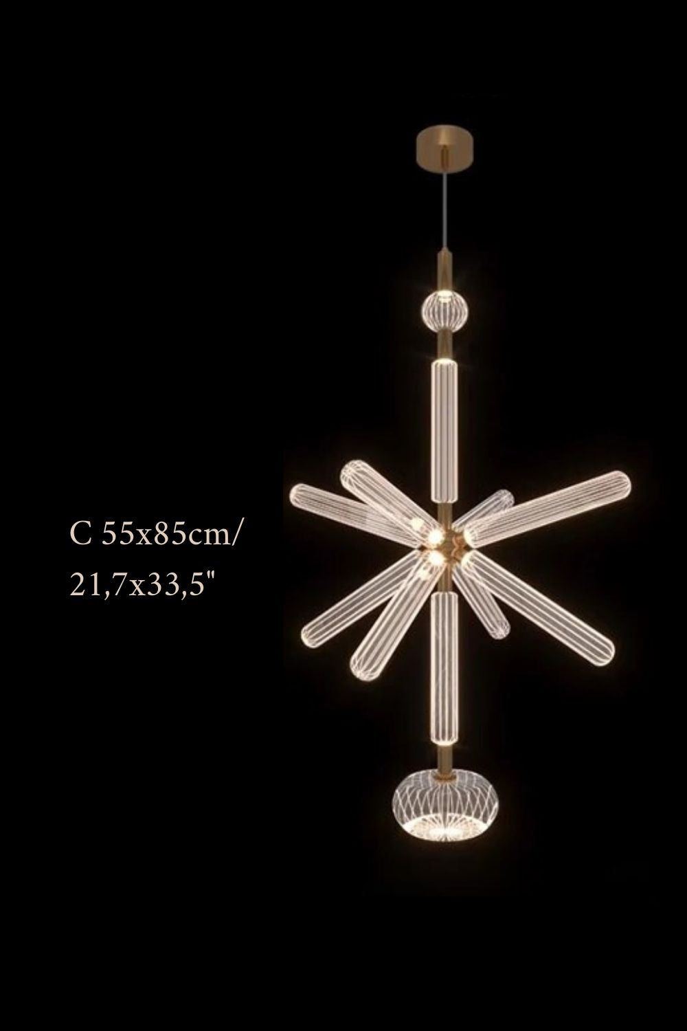 Zeal Glass Chandelier for Staircase - Chandeliers | Lucera Lighting