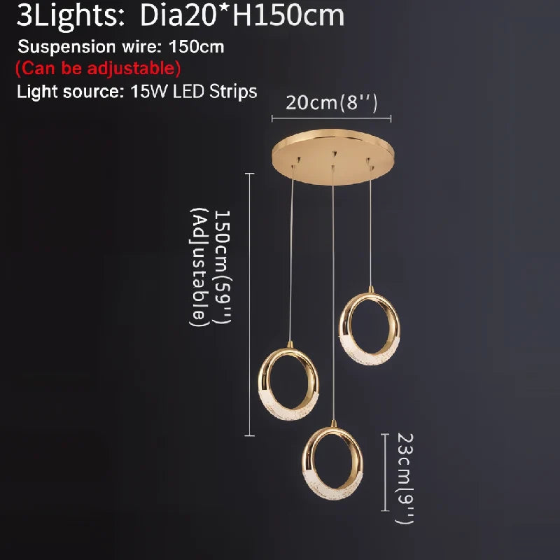 Poppy Gold Ring Pendant Light - Pendant Lights | Lucera Lighting