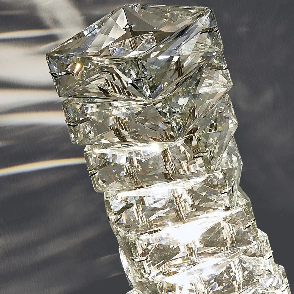 Verita Stainless Steel Crystal Modern Table Lamp - Lamps | Lucera Lighting