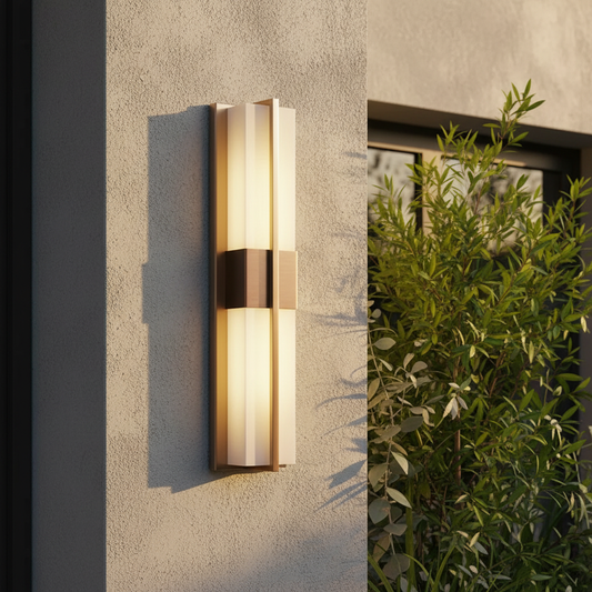 Ulrike Black/Copper Outdoor LED Wall Sconce - Exterior wall | Lucera Lighting