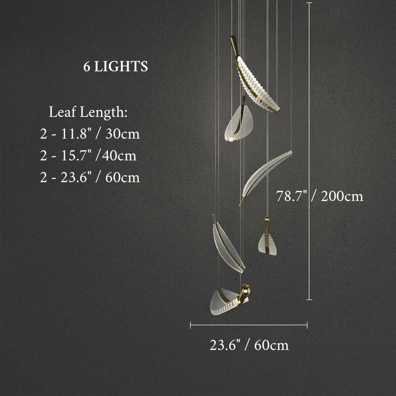 Wisteria Crystal Gold Leaves Pendant Chandelier - Pendant Lights | Lucera Lighting