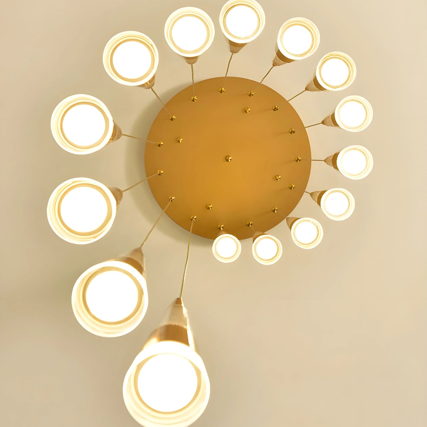 Weald Gold Modern Cones Ceiling Chandelier - Chandeliers | Lucera Lighting