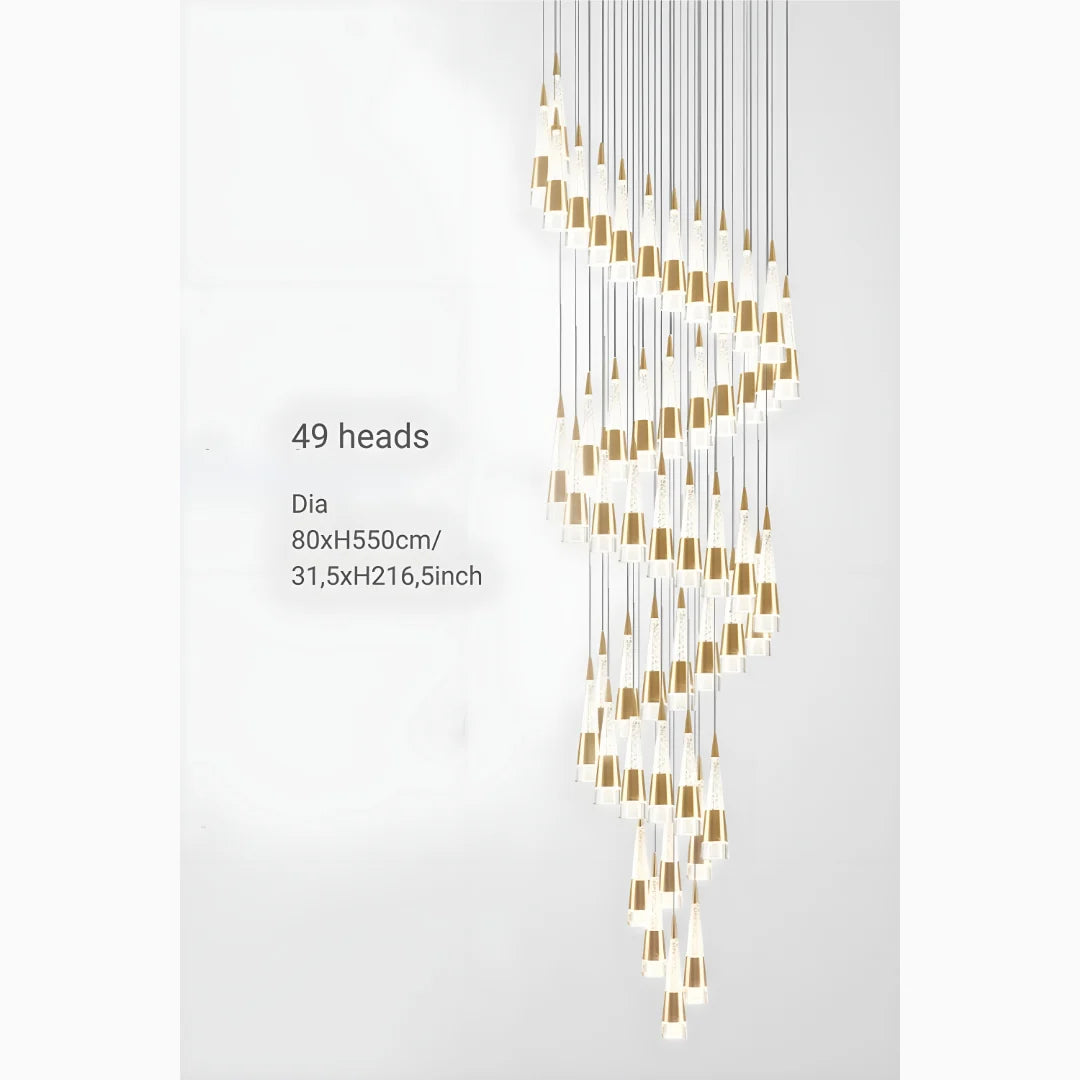 Weald Gold Modern Cones Ceiling Chandelier - Chandeliers | Lucera Lighting