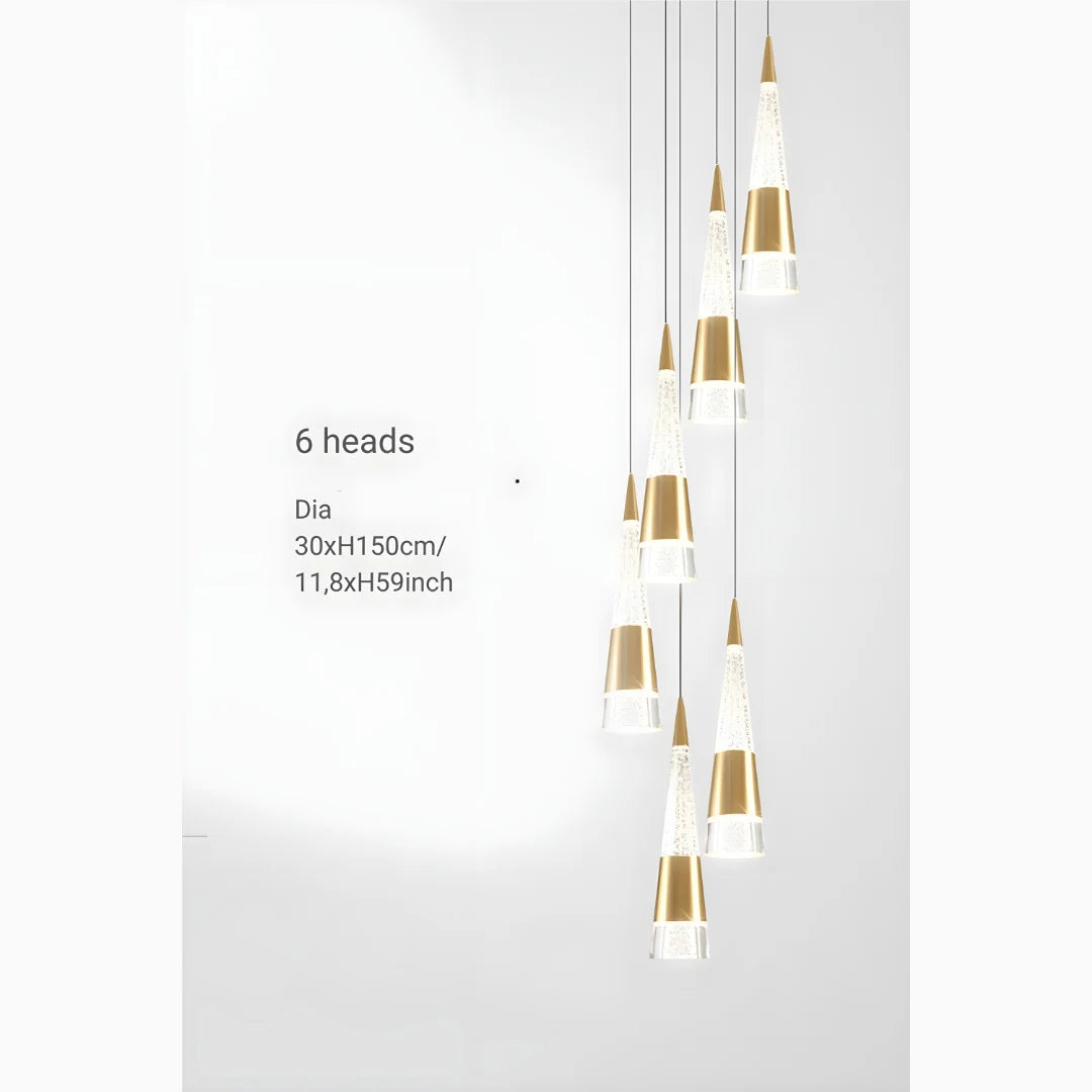 Weald Gold Modern Cones Ceiling Chandelier - Chandeliers | Lucera Lighting