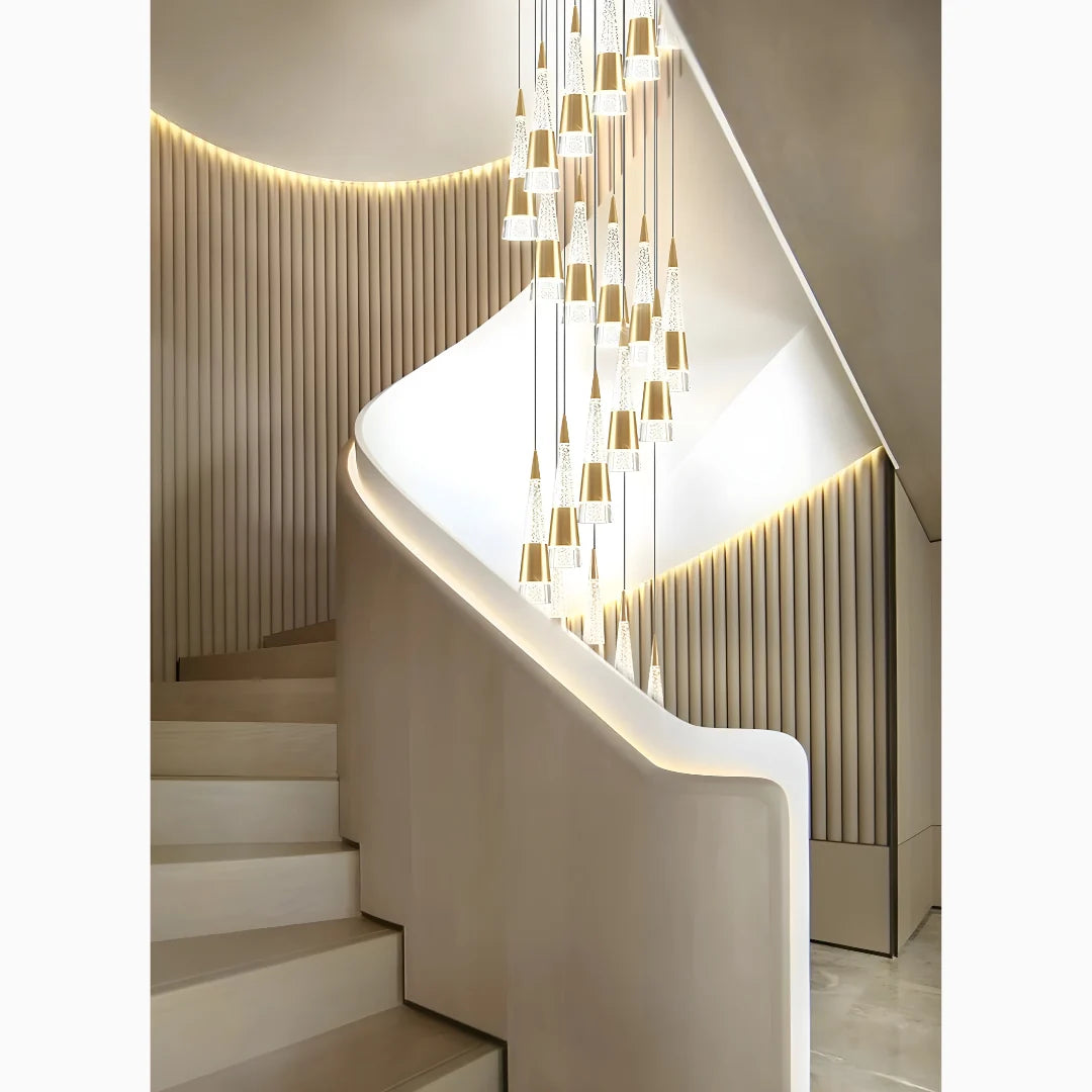 Weald Gold Modern Cones Ceiling Chandelier - Chandeliers | Lucera Lighting