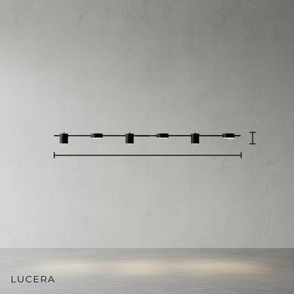 Studio view of Rind copper pendant lamp with brushed nickel and black accents