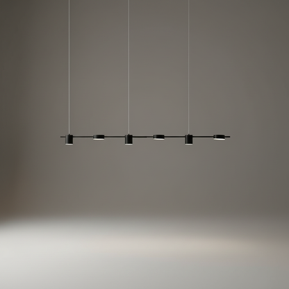 Rind minimalistic black and gold pendant lamp on clean white studio background