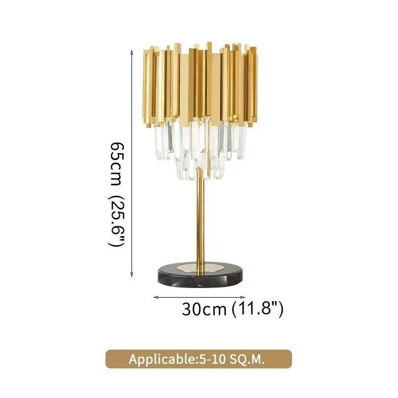 Fantasia Gold Crystal Nightstand Lamp - Lamps | Lucera Lighting