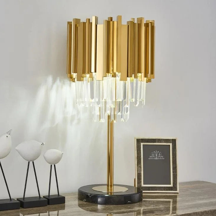 Fantasia Gold Crystal Nightstand Lamp - Lamps | Lucera Lighting