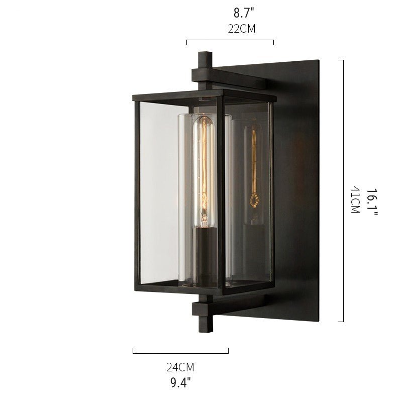 Ariel Retro Wall Lamp Brass Glass - Exterior wall | Lucera Lighting