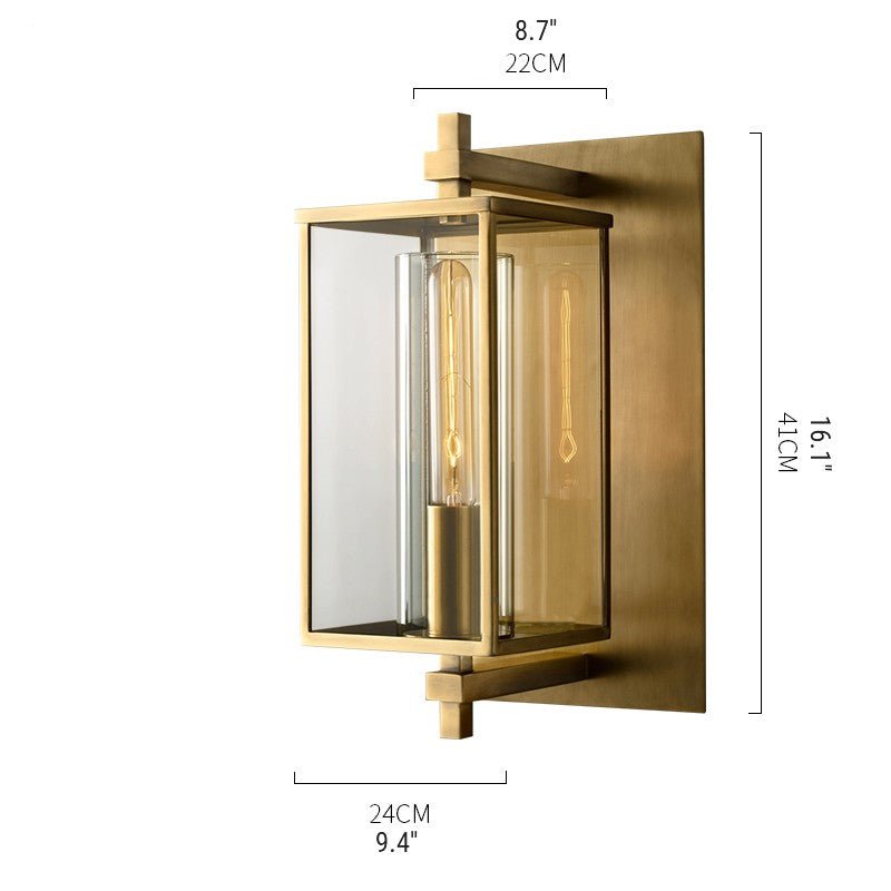 Ariel Retro Wall Lamp Brass Glass - Exterior wall | Lucera Lighting