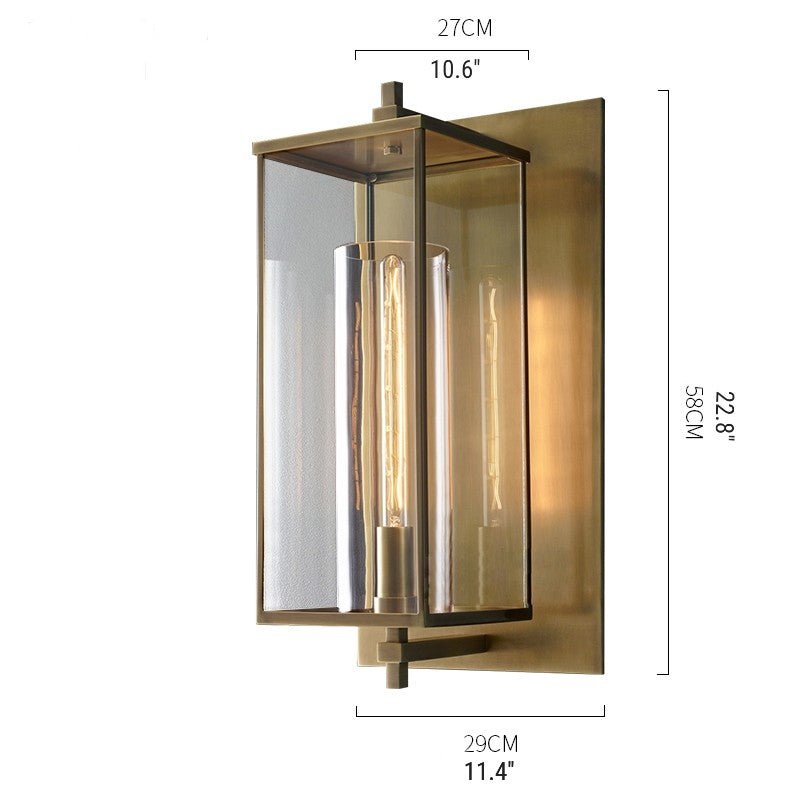 Ariel Retro Wall Lamp Brass Glass - Exterior wall | Lucera Lighting