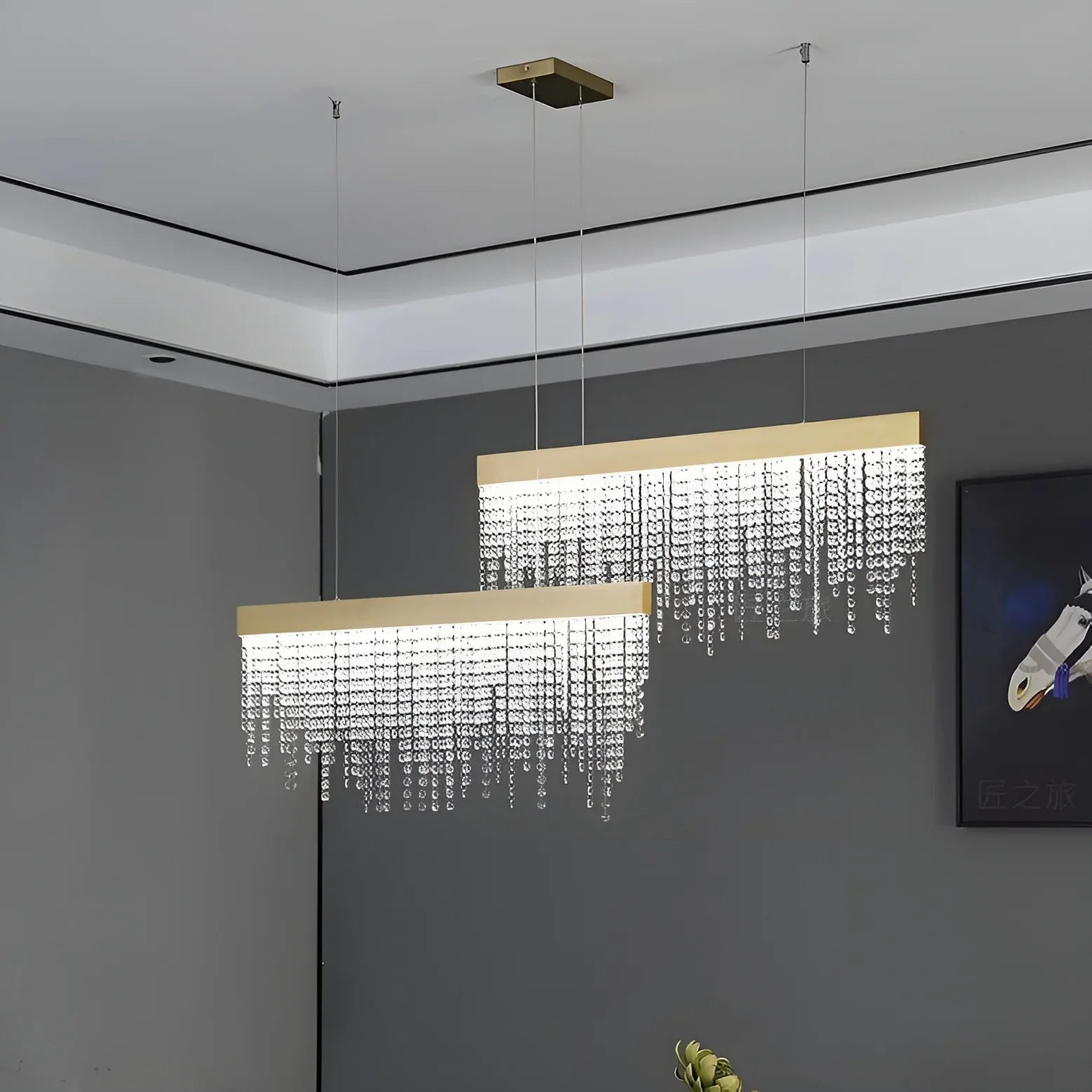 Ylva Raindrops Shining LED Crystal Chandelier - Pendant Lights | Lucera Lighting