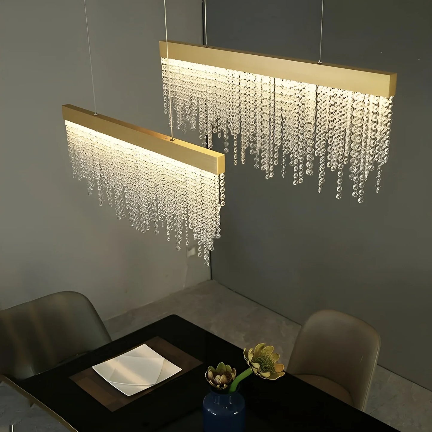 Ylva Raindrops Shining LED Crystal Chandelier - Pendant Lights | Lucera Lighting