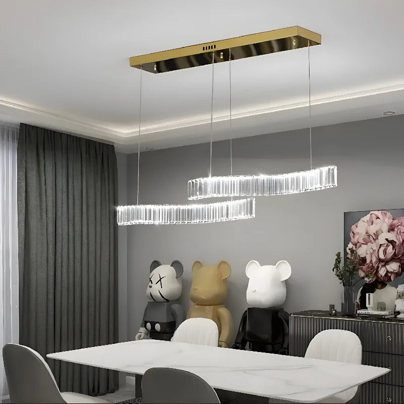 Knut Crystal S-Shaped LED Chandelier - Chandeliers | Lucera Lighting
