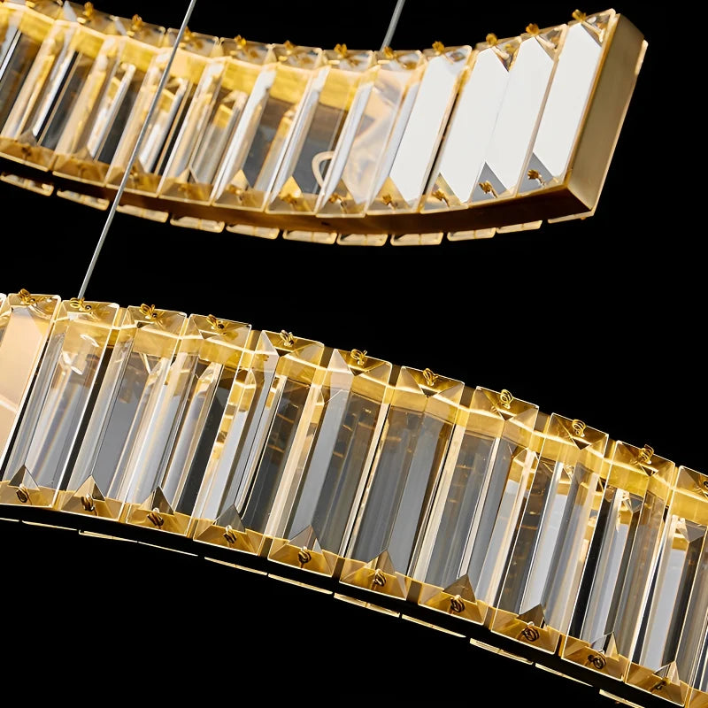 Knut Crystal S-Shaped LED Chandelier - Chandeliers | Lucera Lighting