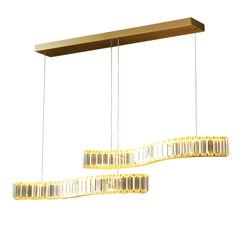 Knut Crystal S-Shaped LED Chandelier - Chandeliers | Lucera Lighting