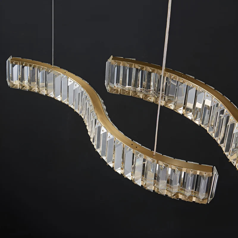 Knut Crystal S-Shaped LED Chandelier - Chandeliers | Lucera Lighting