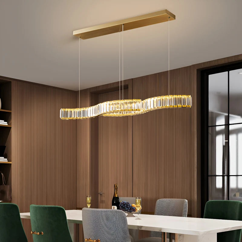 Knut Crystal S-Shaped LED Chandelier - Chandeliers | Lucera Lighting