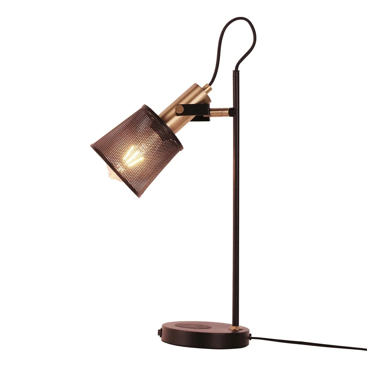 Selene Industrial Retro Black Iron Desk Lamp with Wireless - Lamps | Lucera Lighting