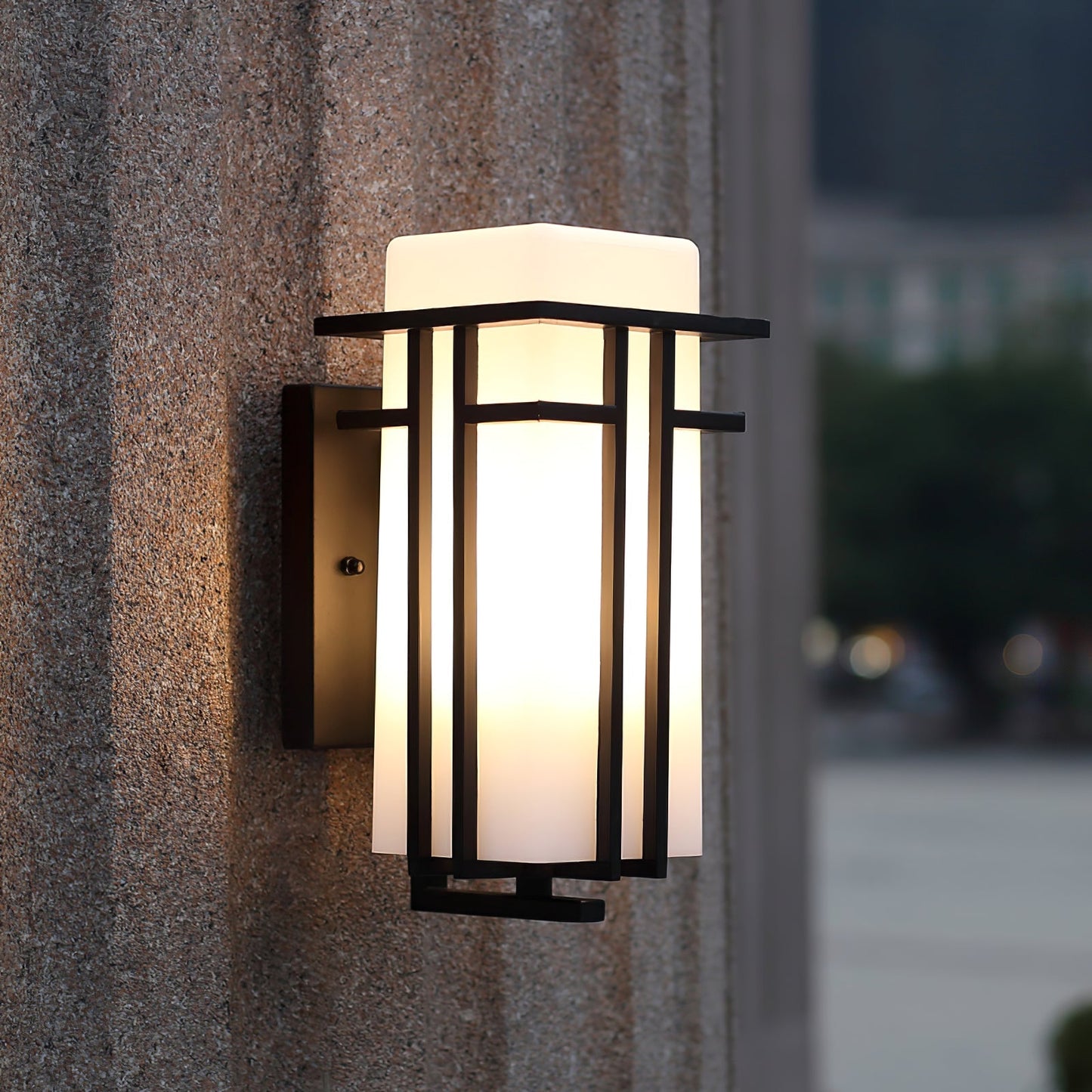 Krajewski Modern Industrial Outdoor Wall Light - Matte Black Exterior Wall Sconce Fixture for Porch, Patio & Garage