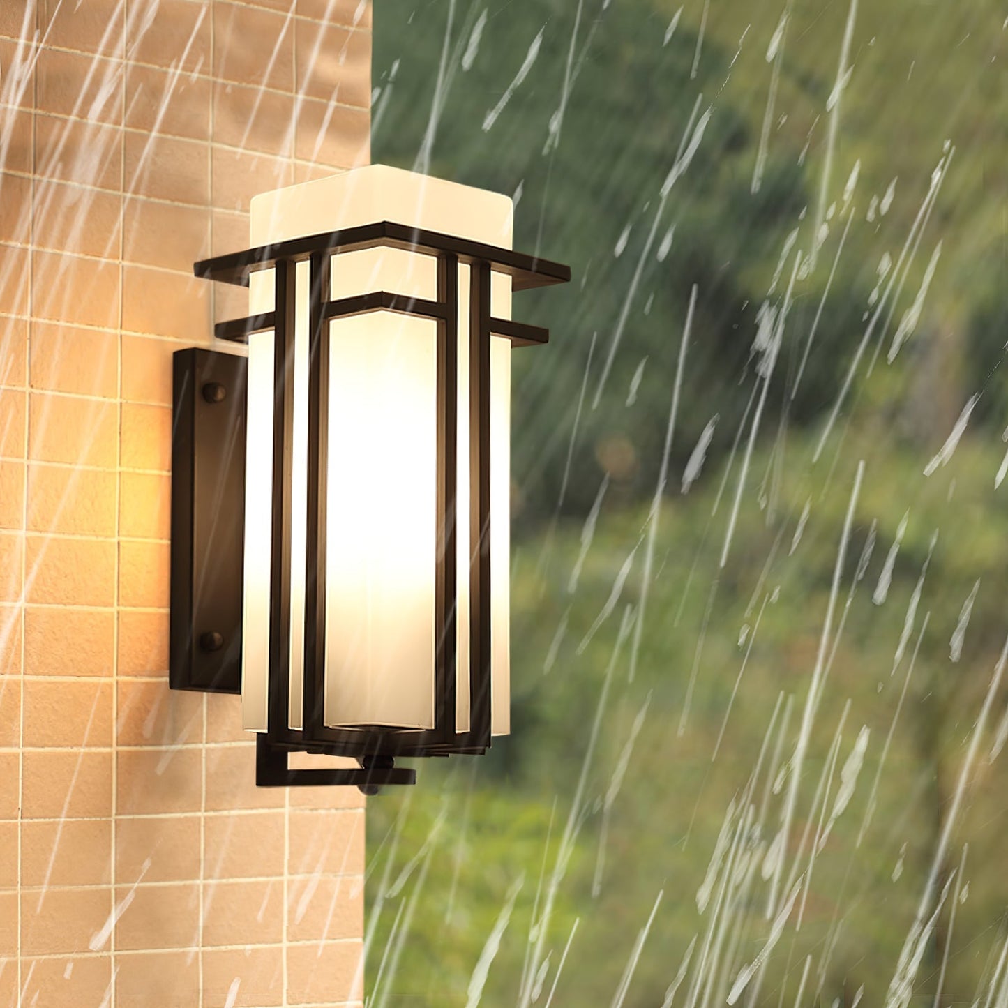 Krajewski Modern Industrial Outdoor Wall Light - Matte Black Exterior Wall Sconce Fixture for Porch, Patio & Garage
