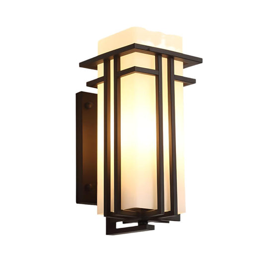 Krajewski Modern Industrial Outdoor Wall Light - Matte Black Exterior Wall Sconce Fixture for Porch, Patio & Garage