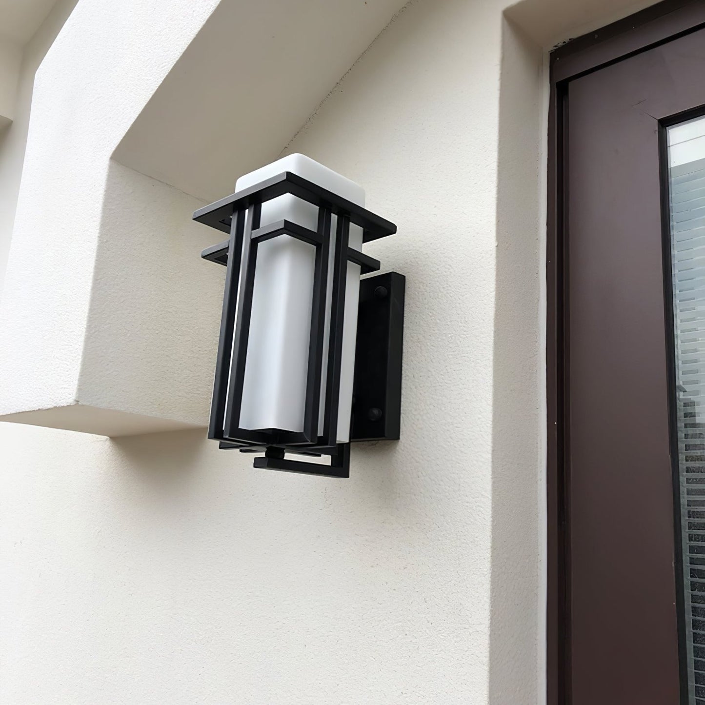Krajewski Modern Industrial Outdoor Wall Light - Matte Black Exterior Wall Sconce Fixture for Porch, Patio & Garage