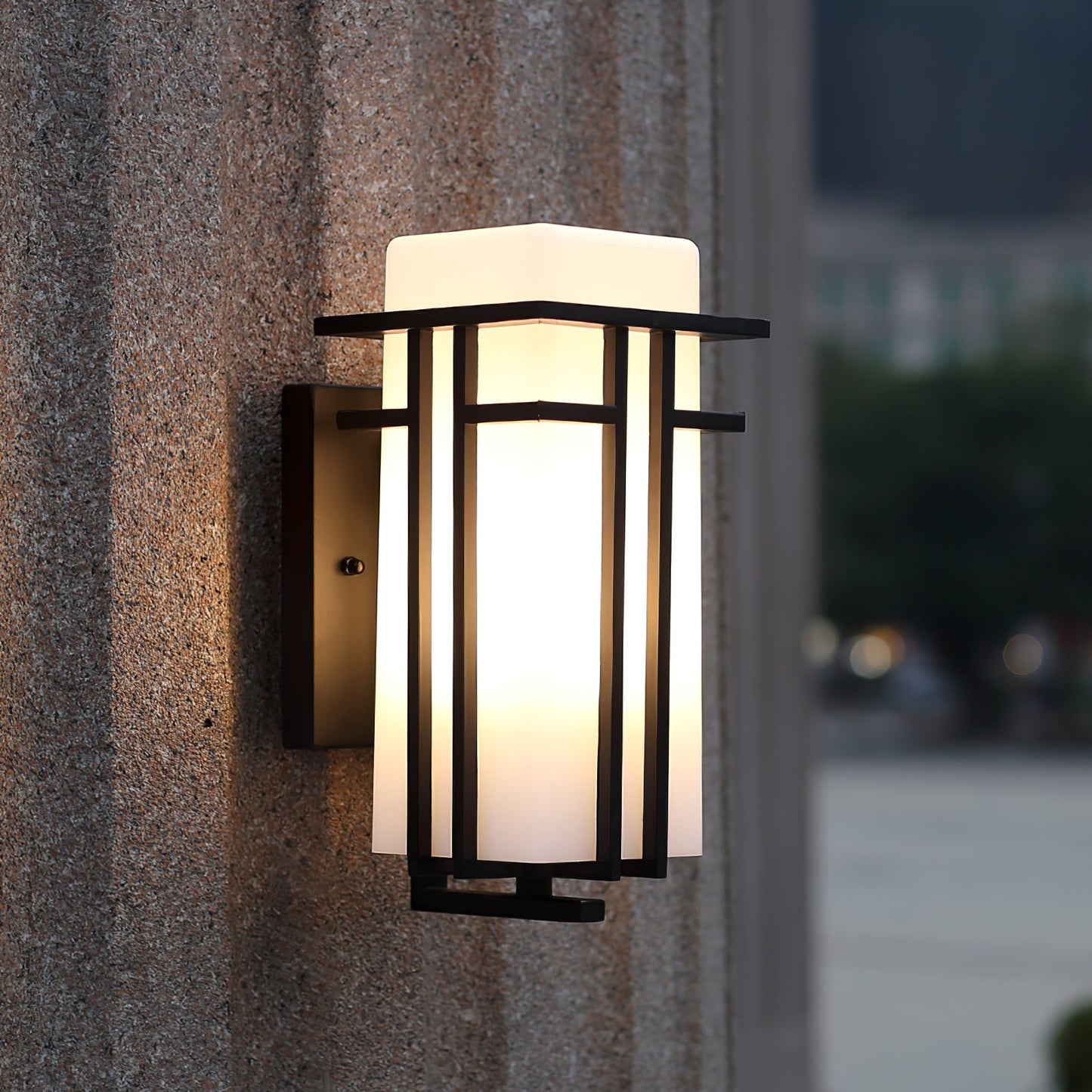 Krajewski Modern Industrial Outdoor Wall Light - Matte Black Exterior Wall Sconce Fixture for Porch, Patio & Garage