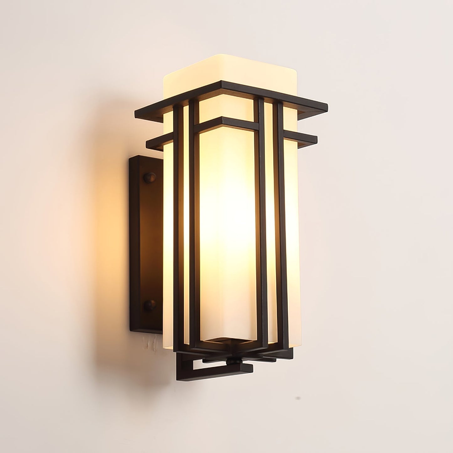 Krajewski Modern Industrial Outdoor Wall Light - Matte Black Exterior Wall Sconce Fixture for Porch, Patio & Garage