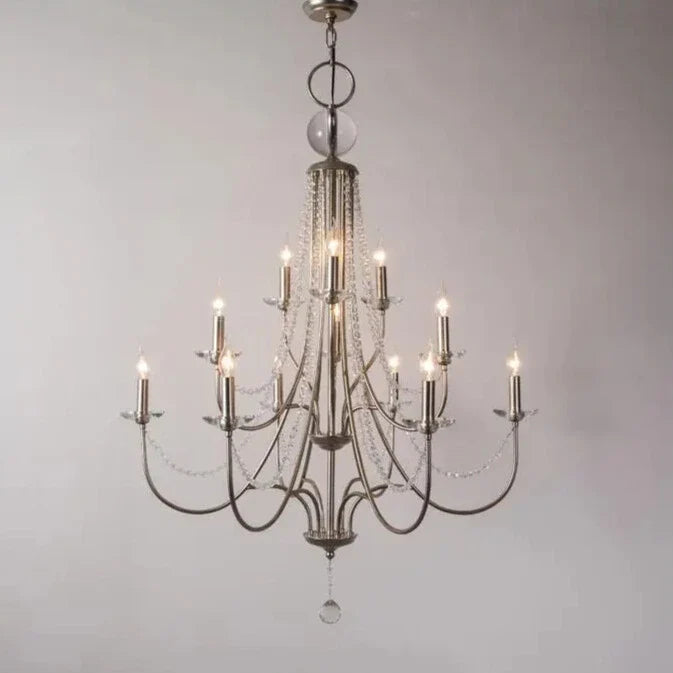 Crest Vintage Crystal Staircase Chandelier - Chandeliers | Lucera Lighting