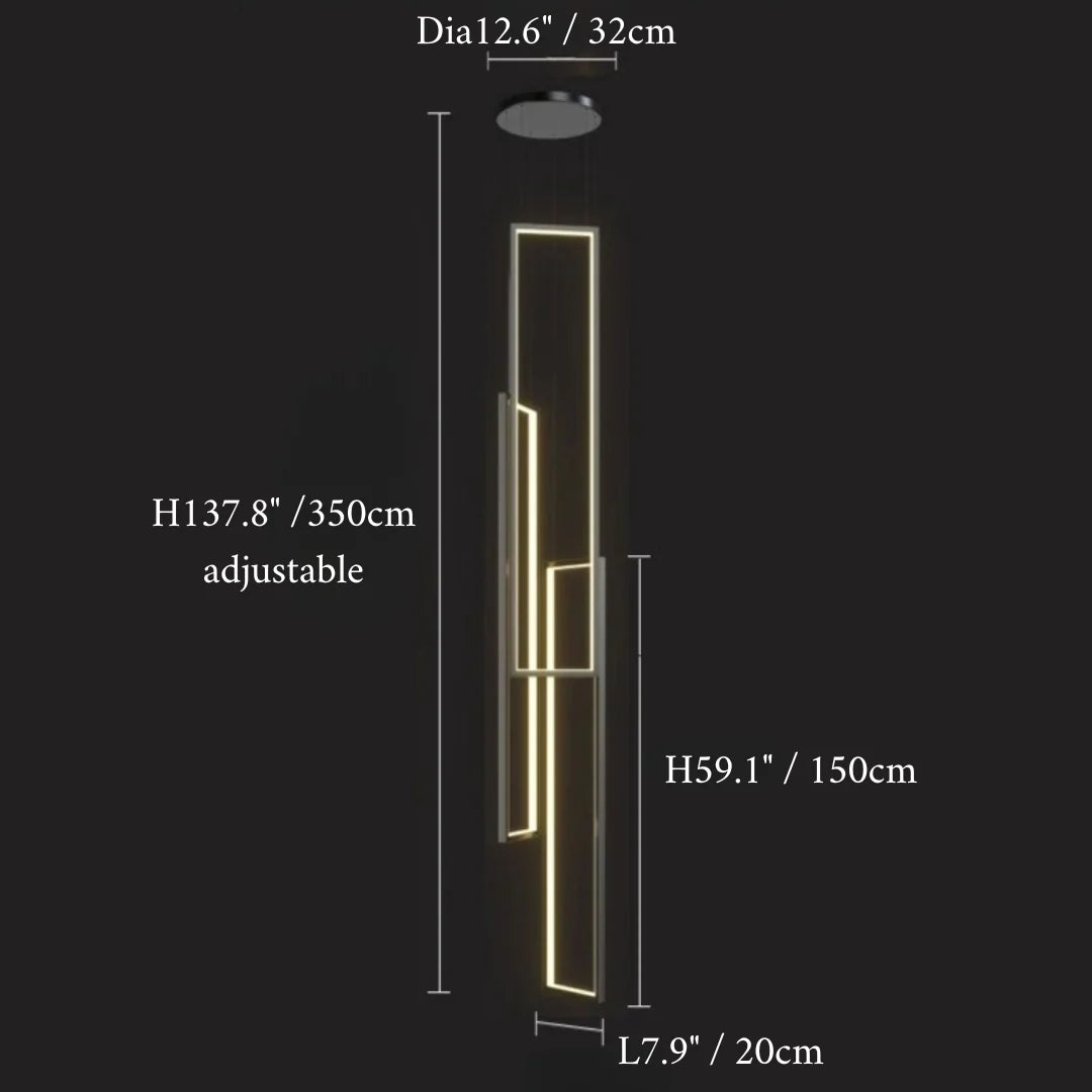 Sage Rectangle Hanging LED Chandelier - Pendant Lights | Lucera Lighting