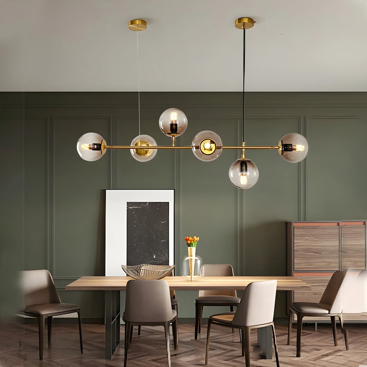 Dag Glass Ball LED Pendant Light for Dining Room - Pendant Lights | Lucera Lighting