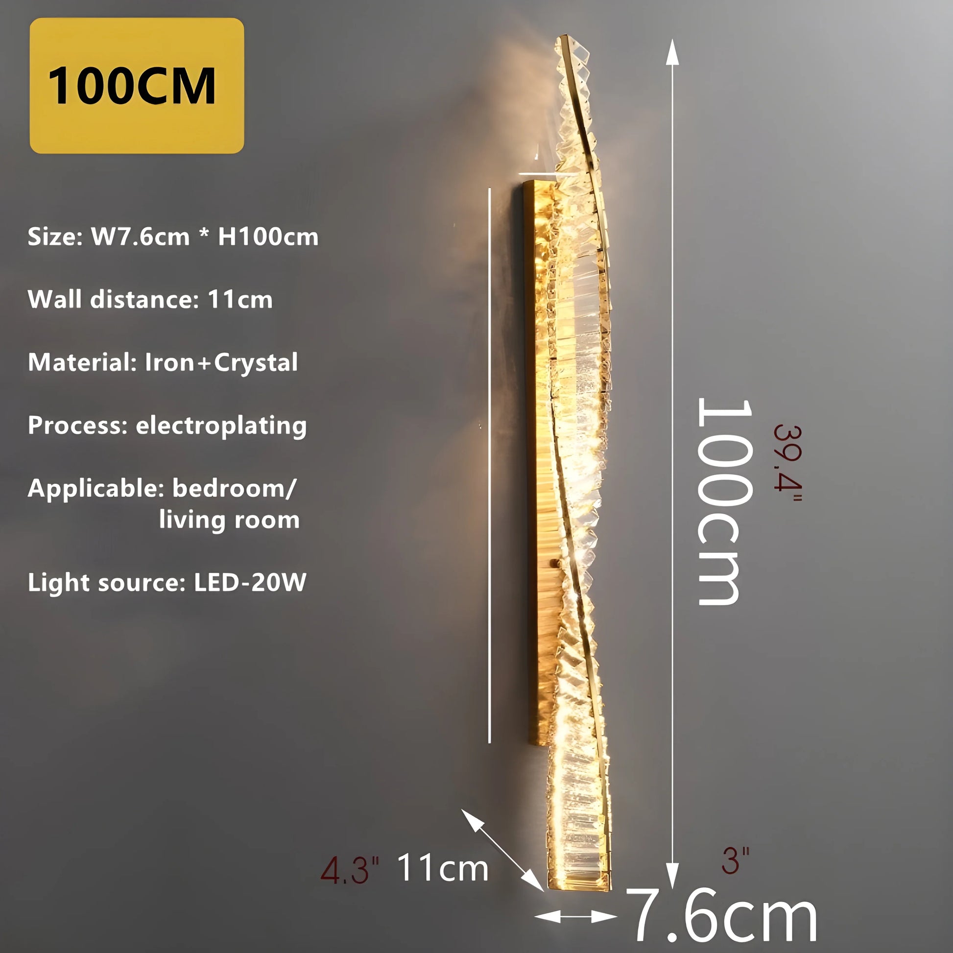 Marcato Nordic LED Crystal Wall Light - Wall Lights & Sconces | Lucera Lighting