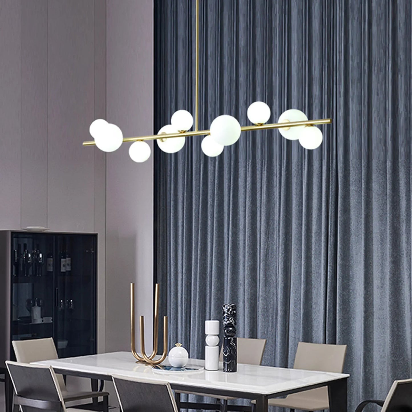 Ran Linear Chandelier for Dining Room - Pendant Lights | Lucera Lighting