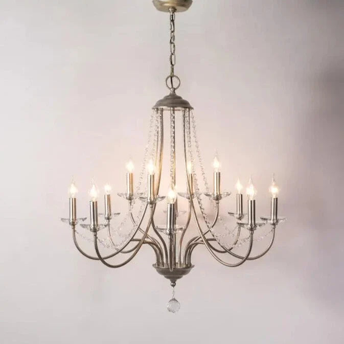 Crest Vintage Crystal Staircase Chandelier - Chandeliers | Lucera Lighting