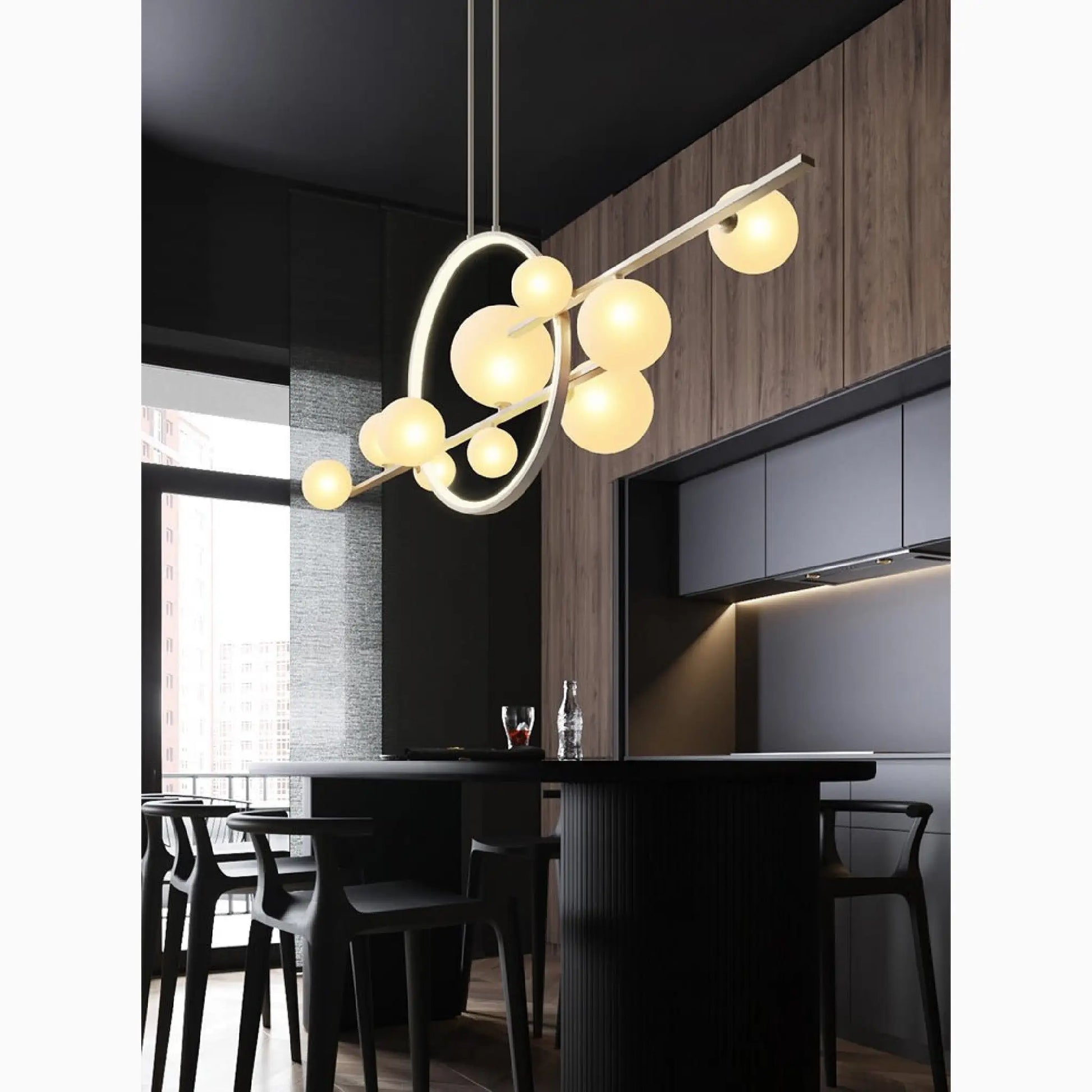 Vor Glass Bubble LED Chandelier for Dining Room - Pendant Lights | Lucera Lighting