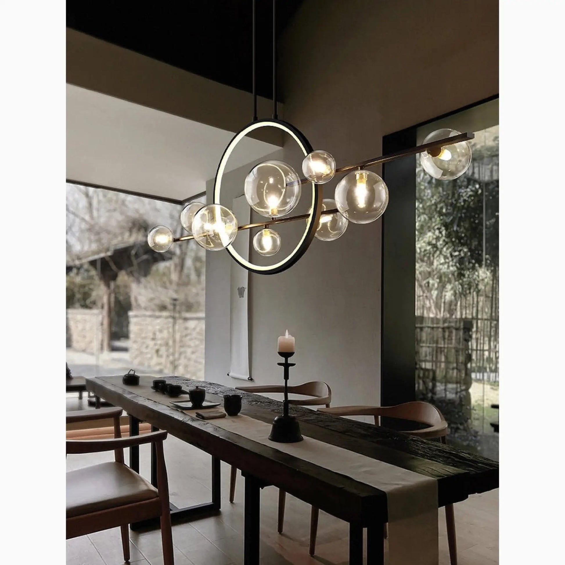 Vor Glass Bubble LED Chandelier for Dining Room - Pendant Lights | Lucera Lighting