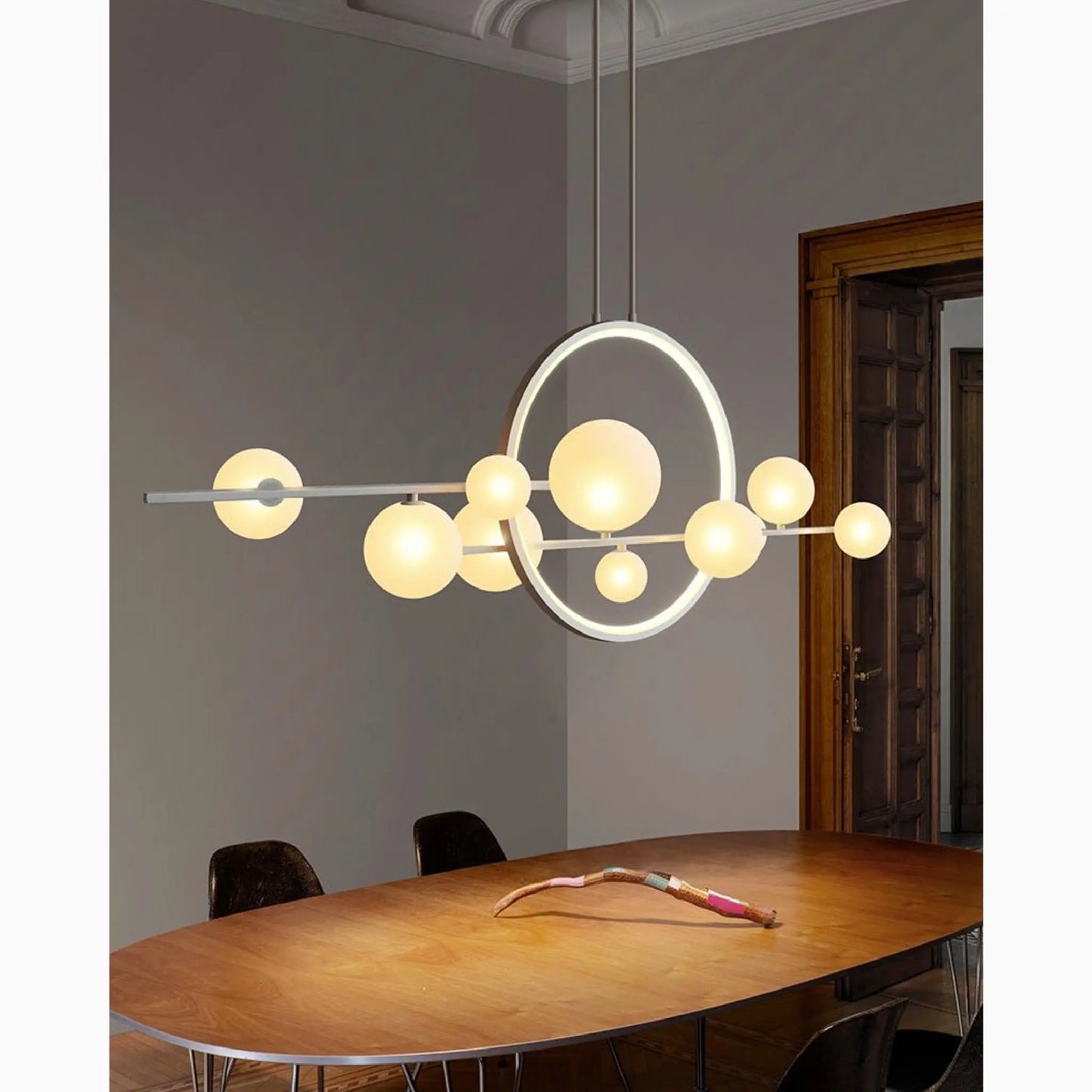 Vor Glass Bubble LED Chandelier for Dining Room - Pendant Lights | Lucera Lighting