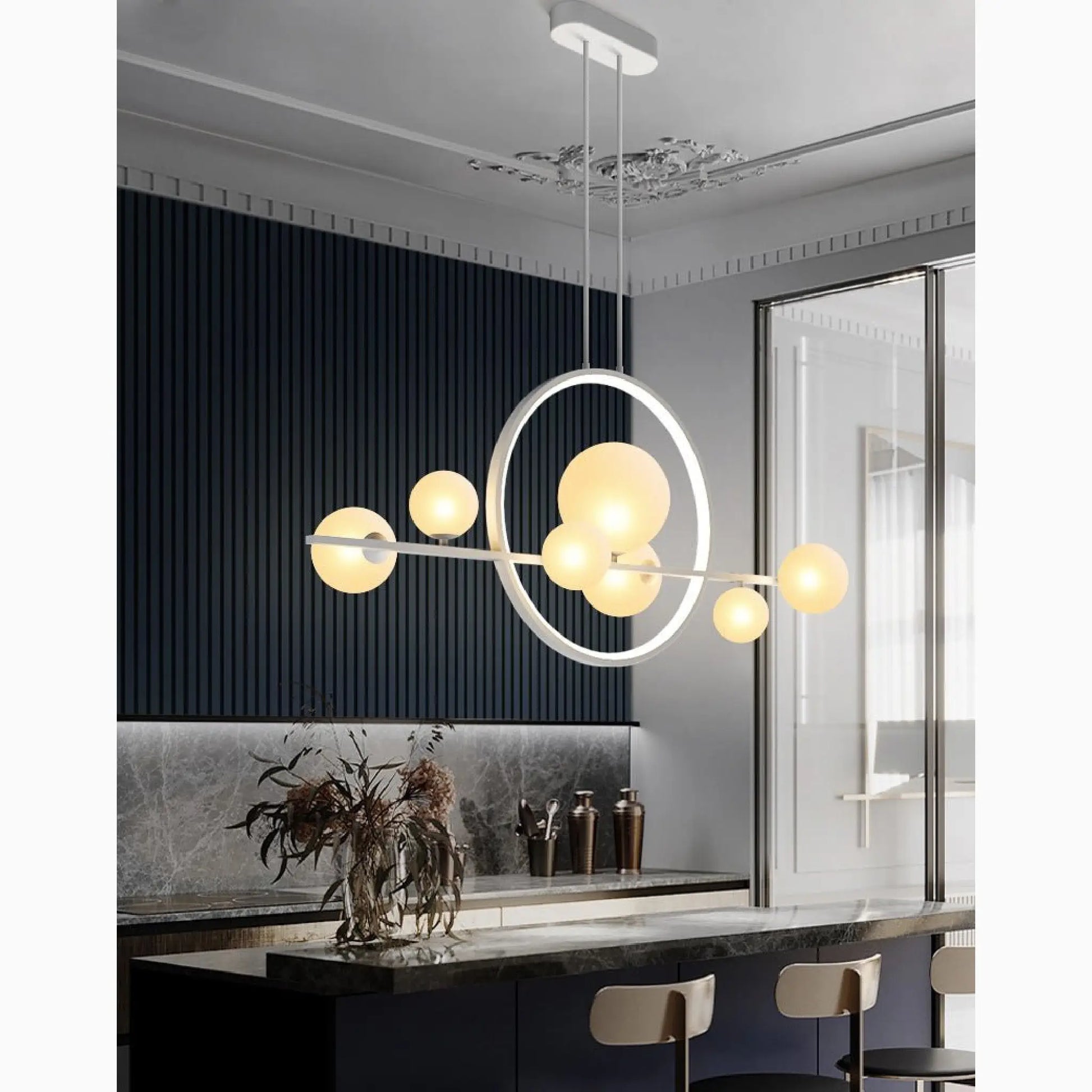 Vor Glass Bubble LED Chandelier for Dining Room - Pendant Lights | Lucera Lighting