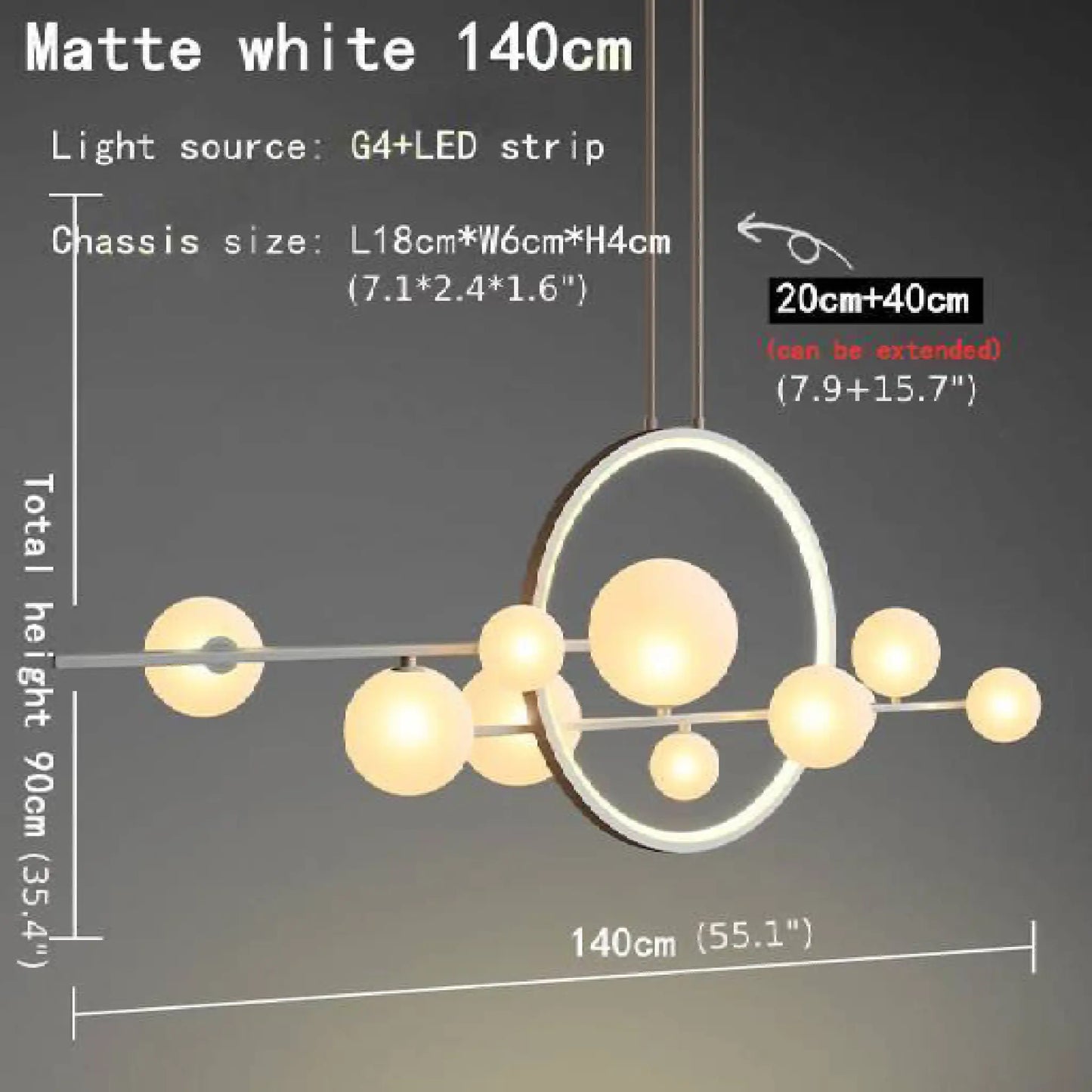 Vor Glass Bubble LED Chandelier for Dining Room - Pendant Lights | Lucera Lighting