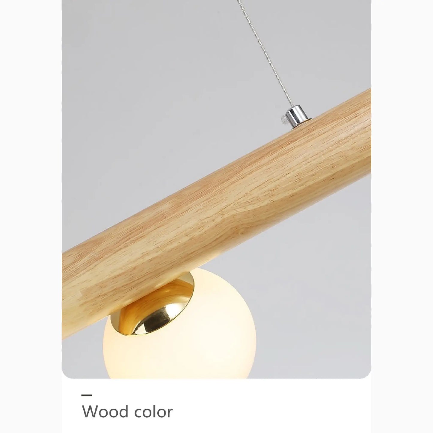 Svartr Nordic Wood Glass Ball LED Chandelier - Pendant Lights | Lucera Lighting