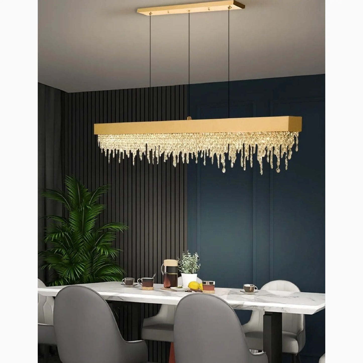 Sol Black and Gold Chandelier for Dining Room - Pendant Lights | Lucera Lighting