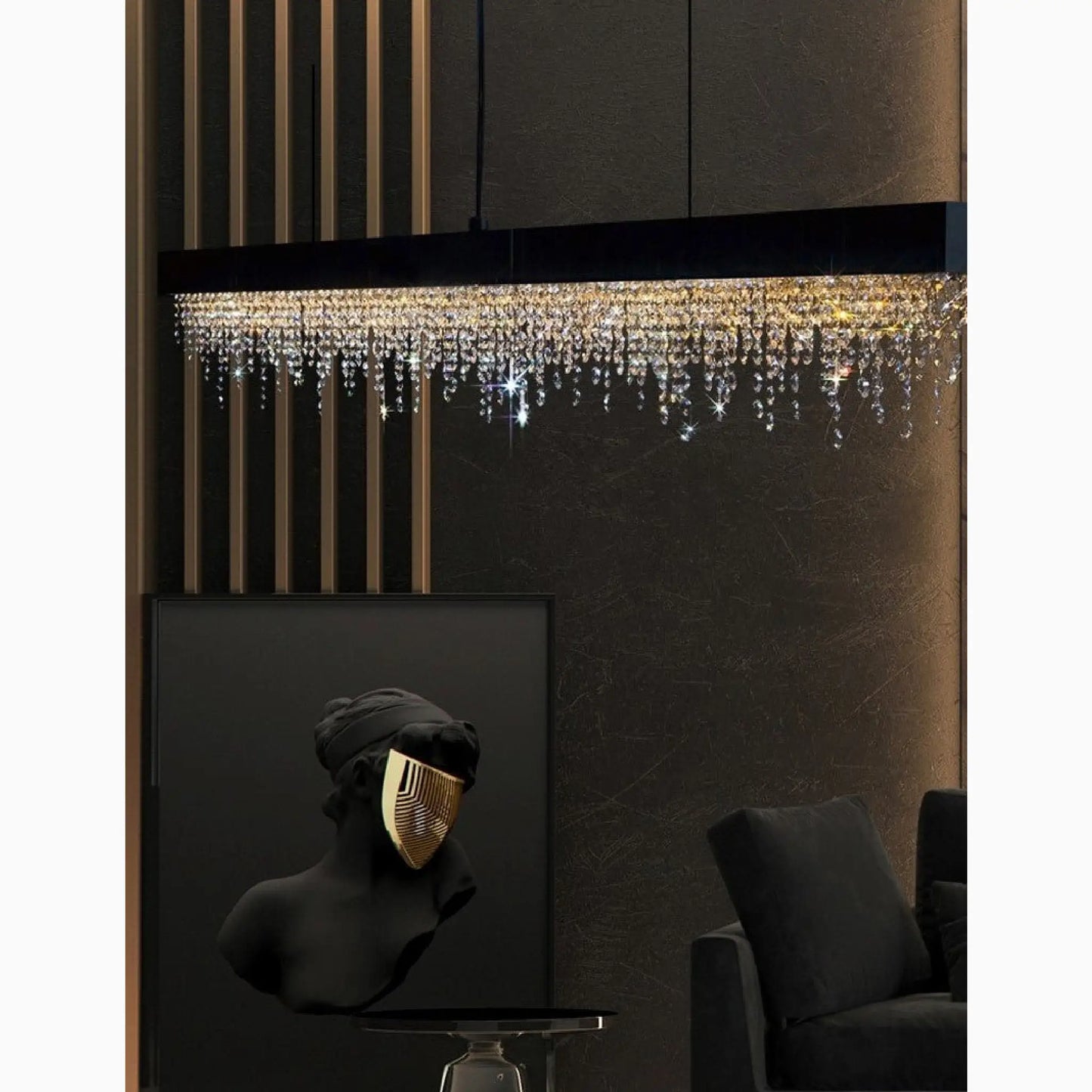 Sol Black and Gold Chandelier for Dining Room - Pendant Lights | Lucera Lighting