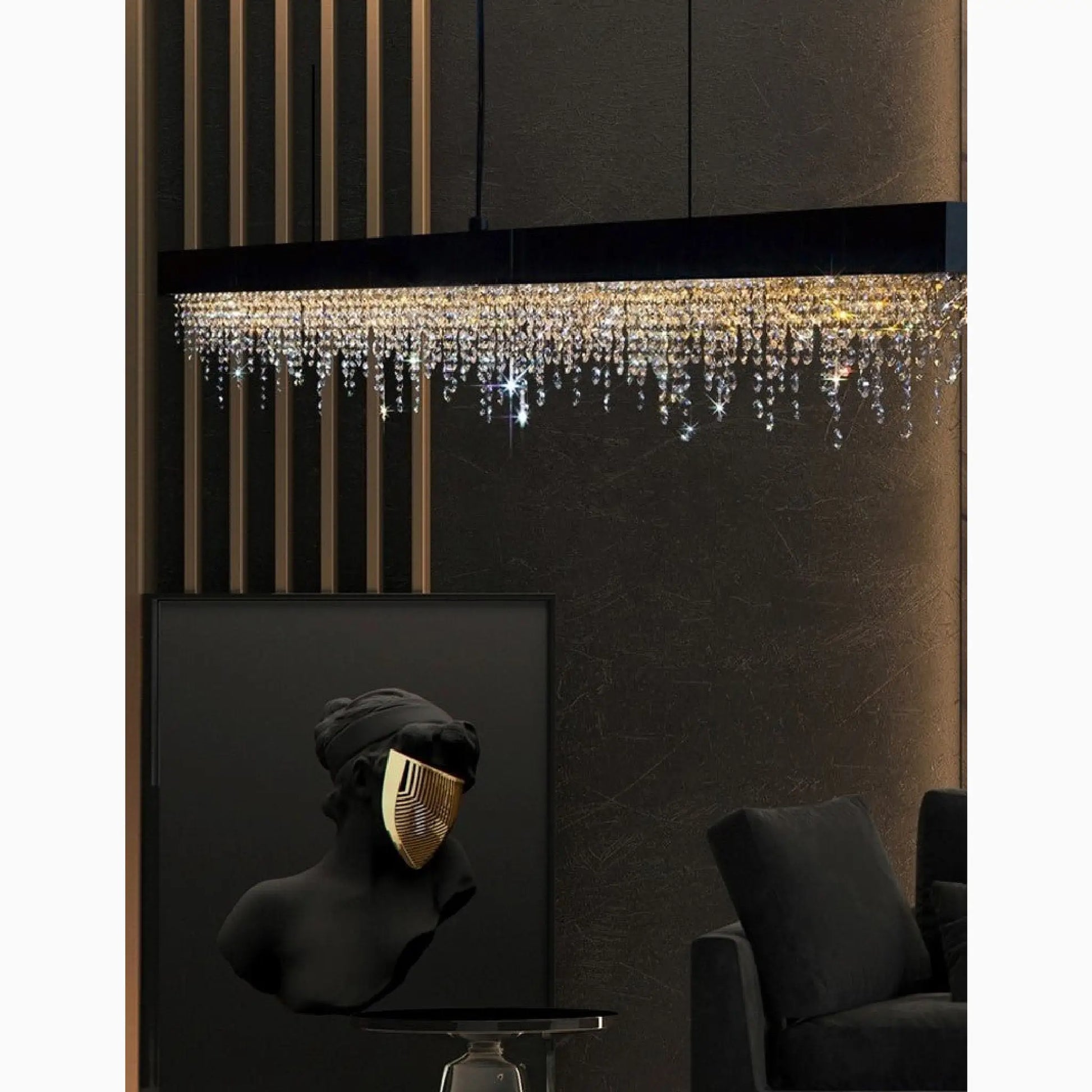 Sol Black and Gold Chandelier for Dining Room - Pendant Lights | Lucera Lighting