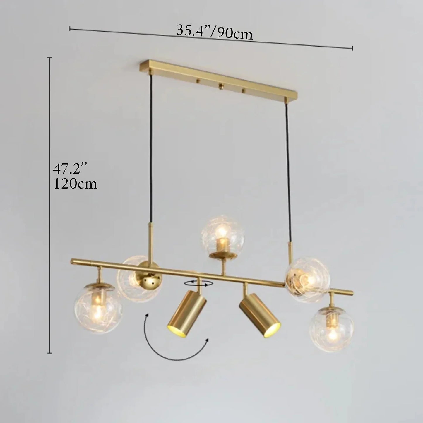 Citrine Modern Pendant Chandelier with Glass Balls - Pendant Lights | Lucera Lighting