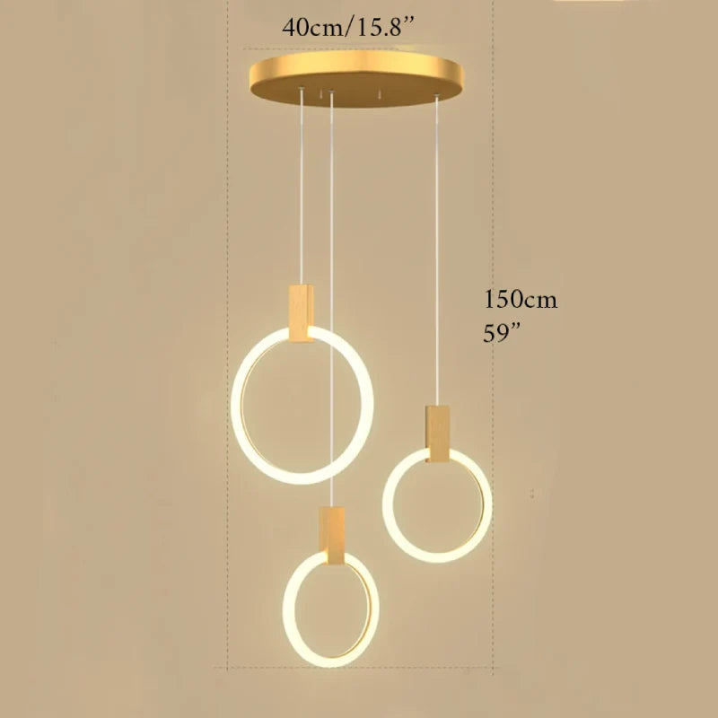 Reed Gold Rings Modern Chandelier - Chandeliers | Lucera Lighting