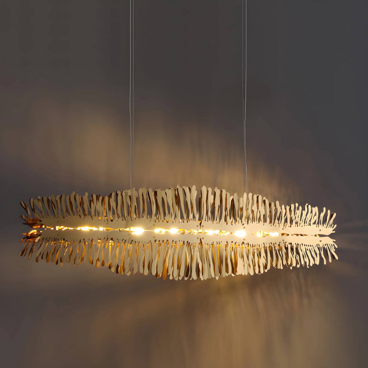 Magne Golden LED Chandelier for Dining Room - Chandeliers | Lucera Lighting