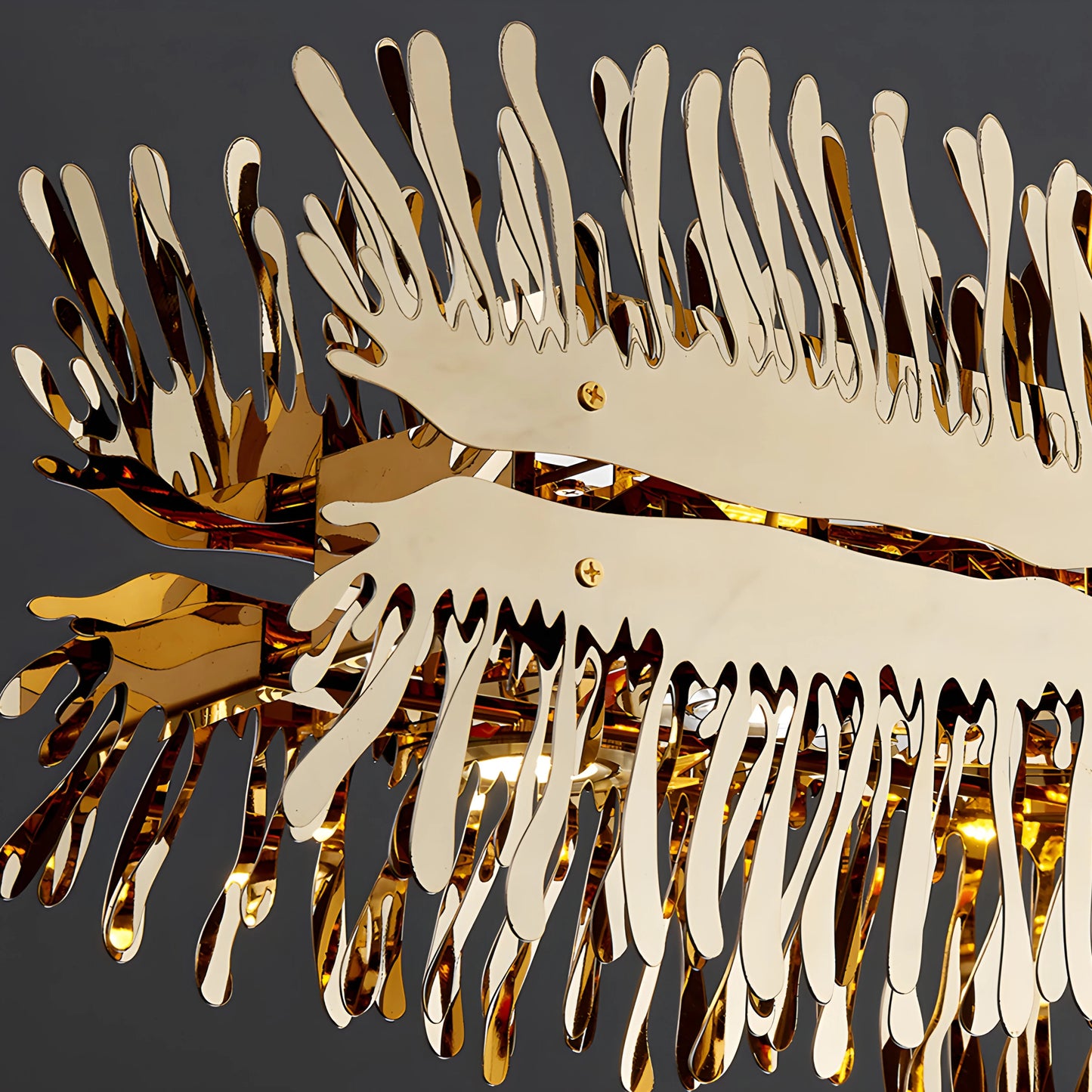 Magne Golden LED Chandelier for Dining Room - Chandeliers | Lucera Lighting