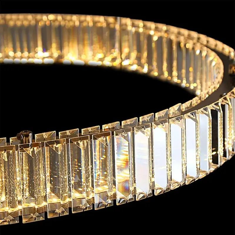 Loch Cascading Crystal Rings Pendant Chandelier - Chandeliers | Lucera Lighting
